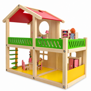 1 Bedroom Wooden Toy House 18.5 Inches