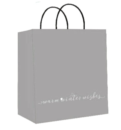 Kraft Jumbo Square Christmas Gift Bag - Warm Winter Wishes