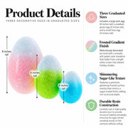 Set of 3 Gradient Jumbo Easter Eggs - Spring Tabletop Decor 8 Inches