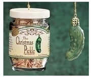 2-Piece Christmas Pickle and Decorated Glass Jar Hanging Ornament