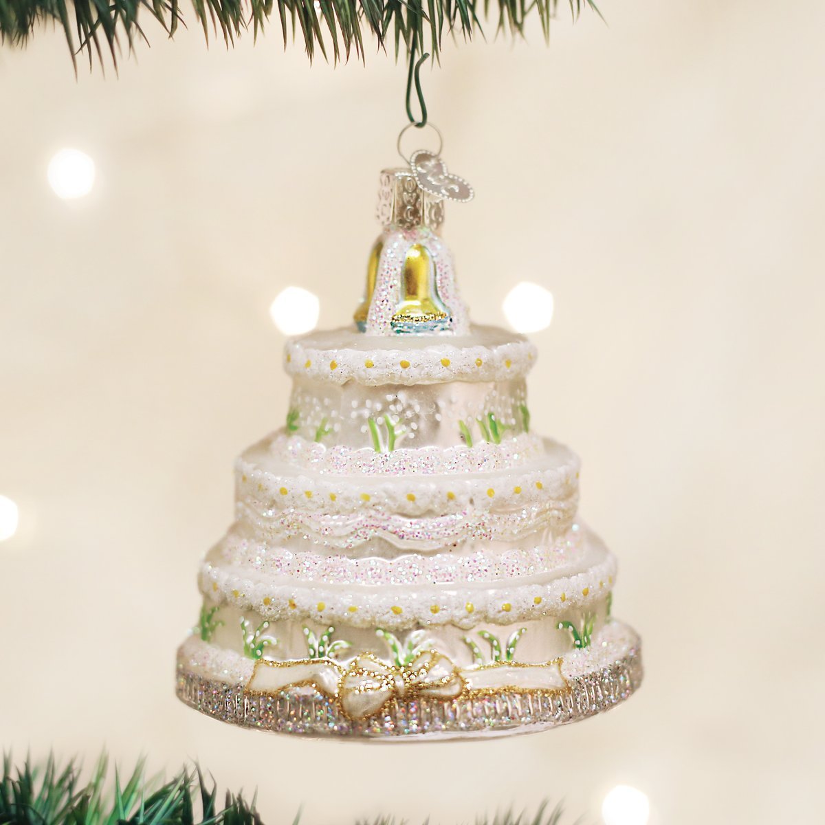 Old World Christmas Wedding Cake Glass Blown Ornament