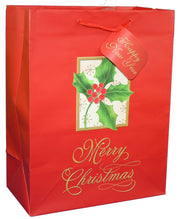Traditional Lettering Gift Bag - Merry Christmas Red Large