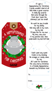 Christmas Hippo - Plush