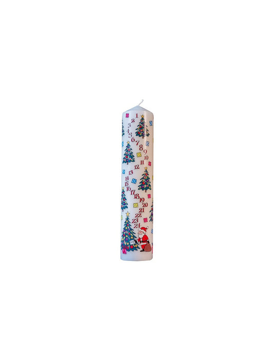Christmas Trees Advent Pillar Candle