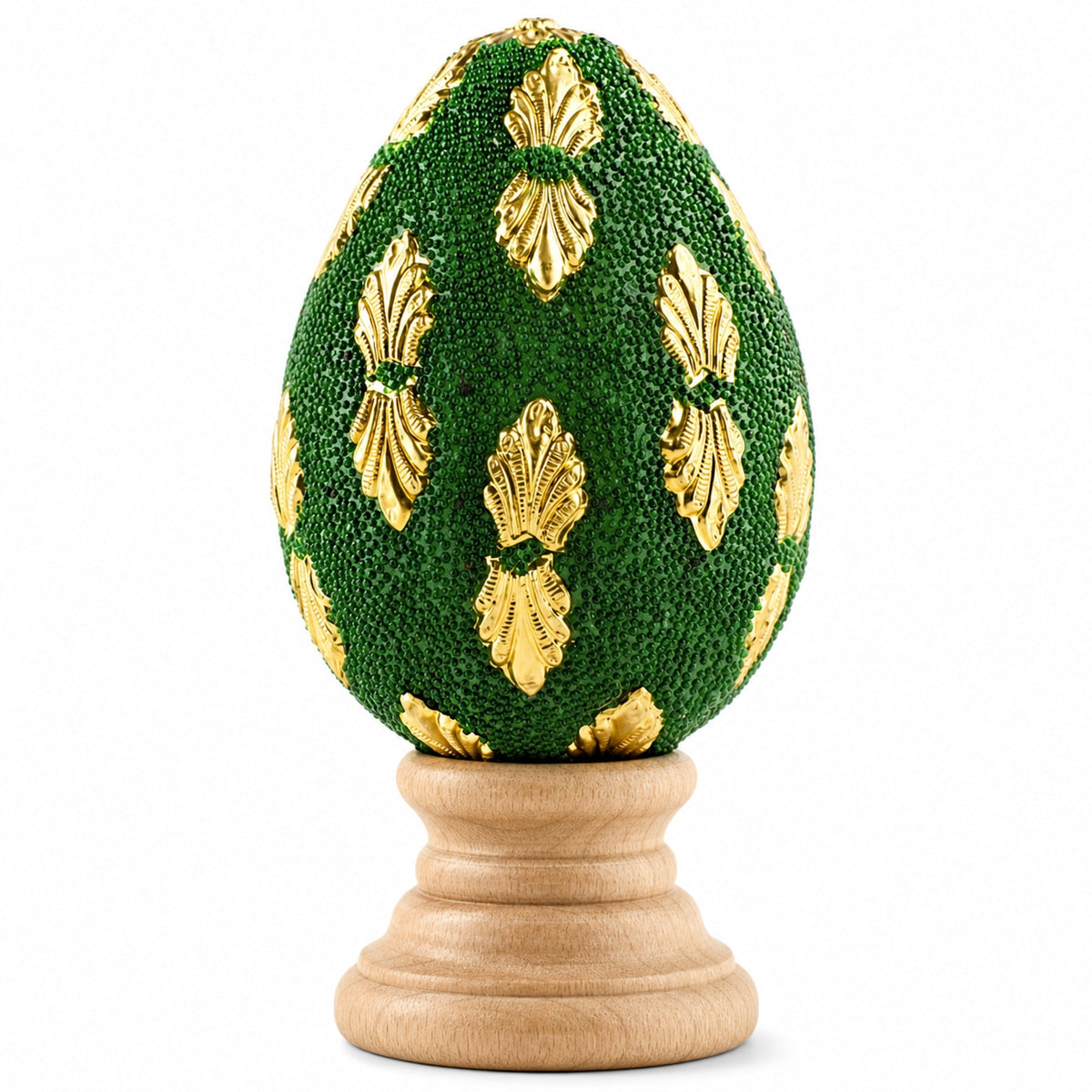 Golden Leaves Wooden Easter Egg