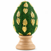 Golden Leaves Wooden Easter Egg