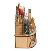 Light-Up Wooden Christmas Village With Santa