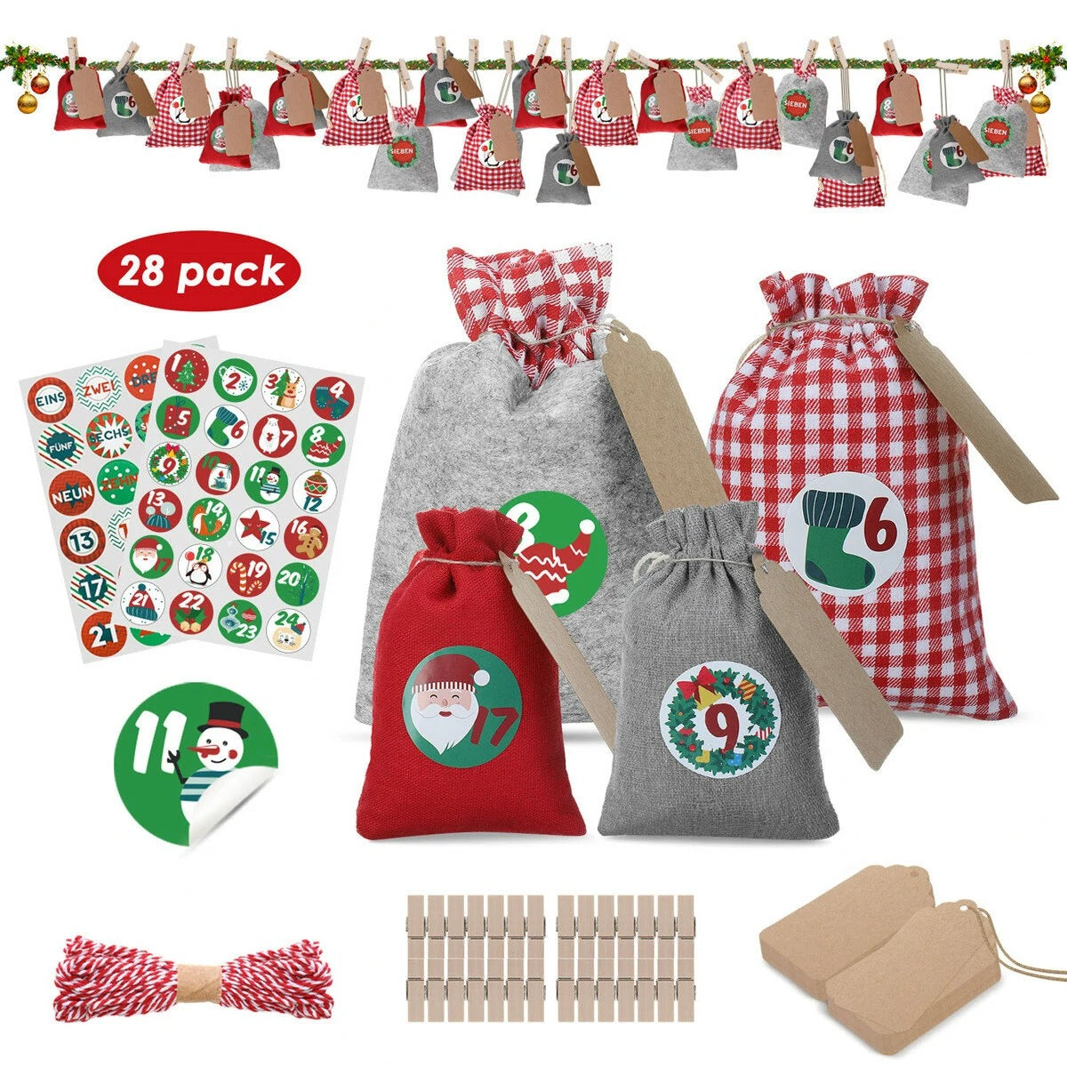 Beautiful Hanging Christmas Bags