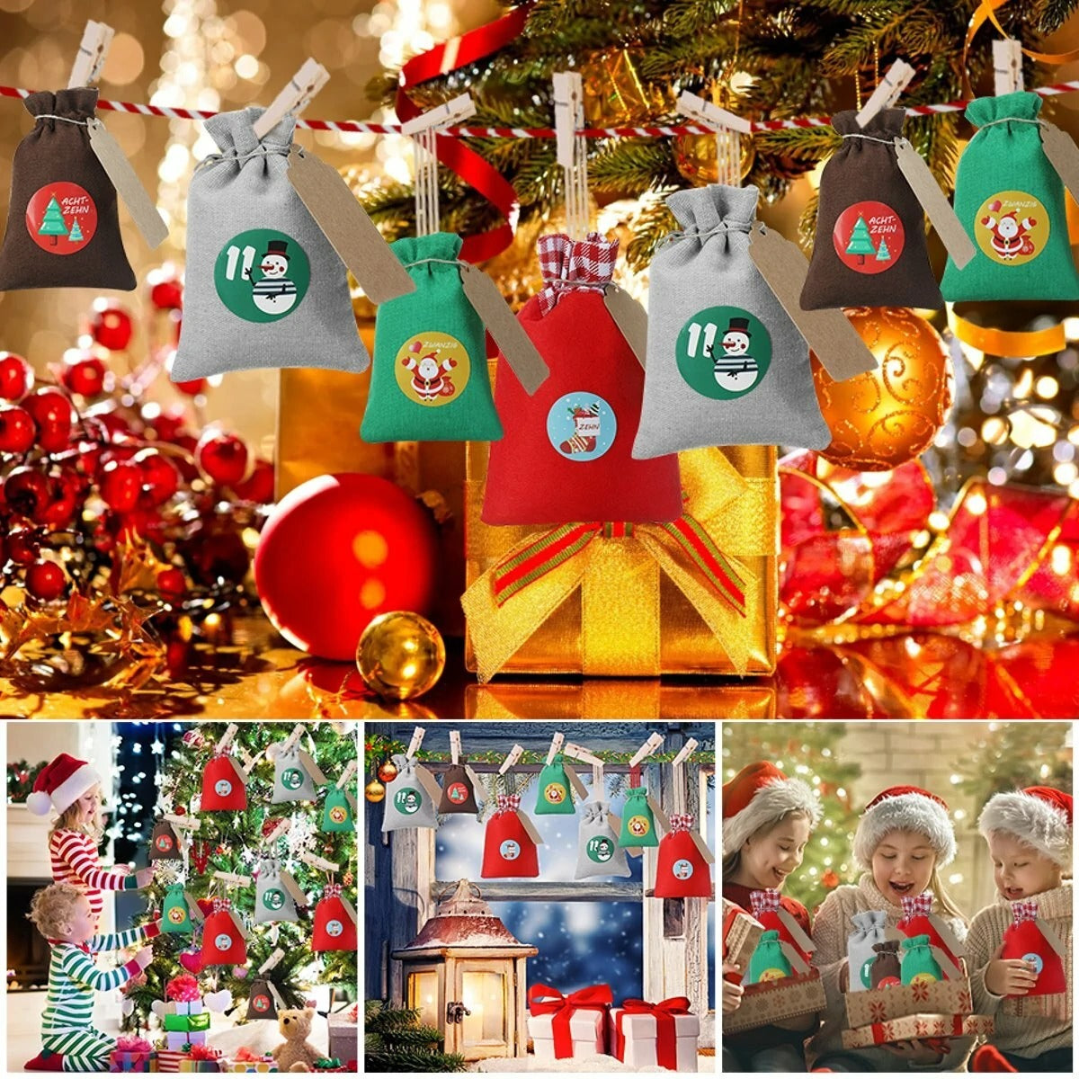 Beautiful Hanging Christmas Bags