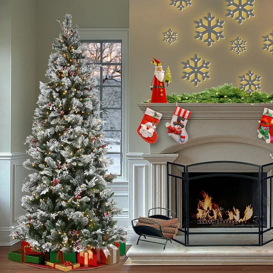 108'' Lighted Artificial Pine Christmas Tree