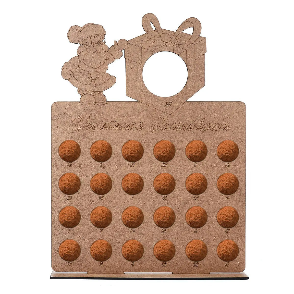 Wooden Advent Calendar Christmas Tree Hanging 24 Chocolates Stand Rack