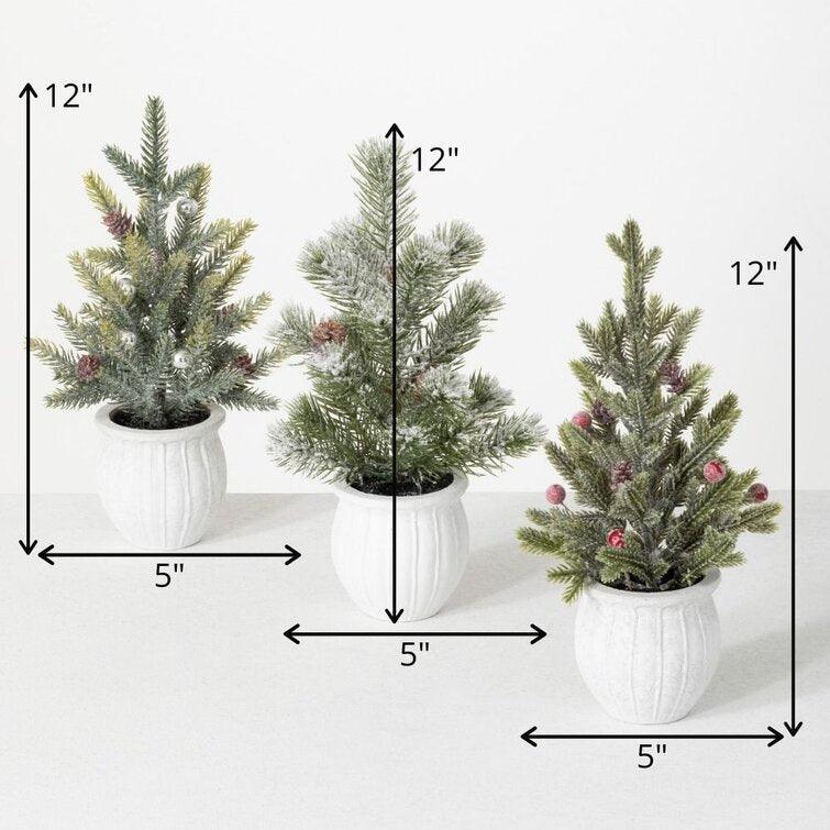12" H Green Pine Cashmere Christmas Tree - Christmas Trees USA