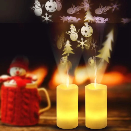 Battery Powered Christmas Snowflake LED Candle Light
