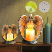 Resin Electronic Angel Candle Holder Feather Wings