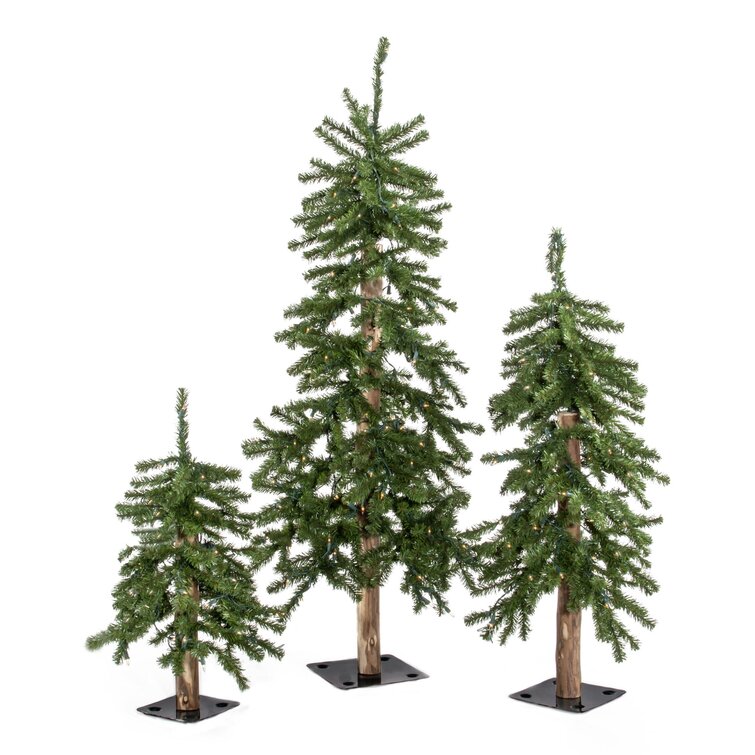 Pre-Lit Green Artificial Christmas Tree Set With 185 Lights