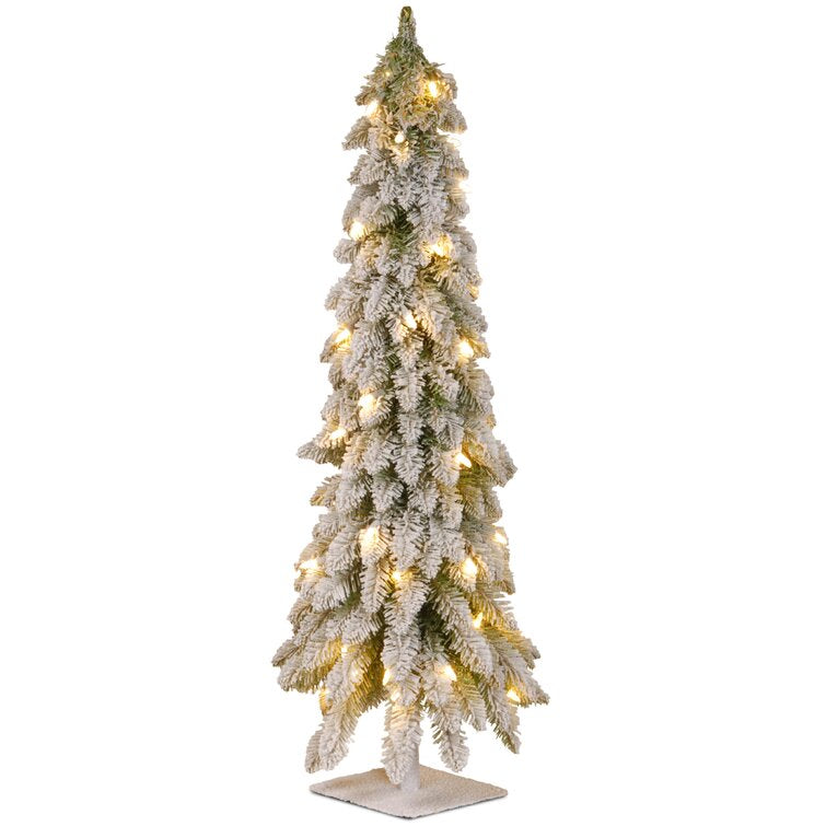 White Artificial Christmas Fir Trees With 50 Clear Lights