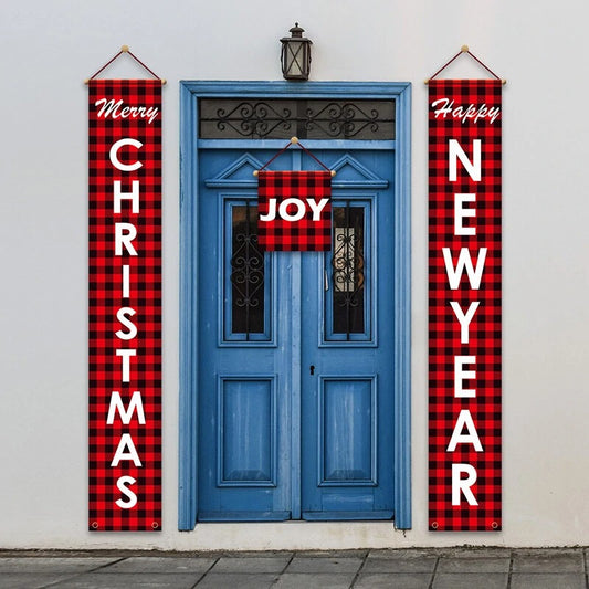 Merry Christmas Couplet Oxford Cloth Outdoor Banner