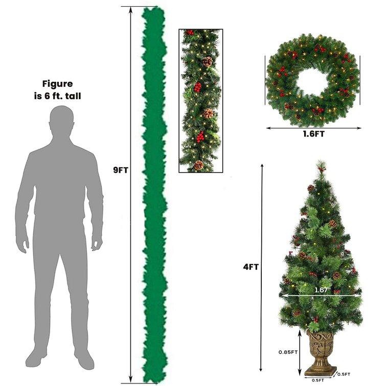 Green Pine Artificial Christmas Tree With 180 LEDs