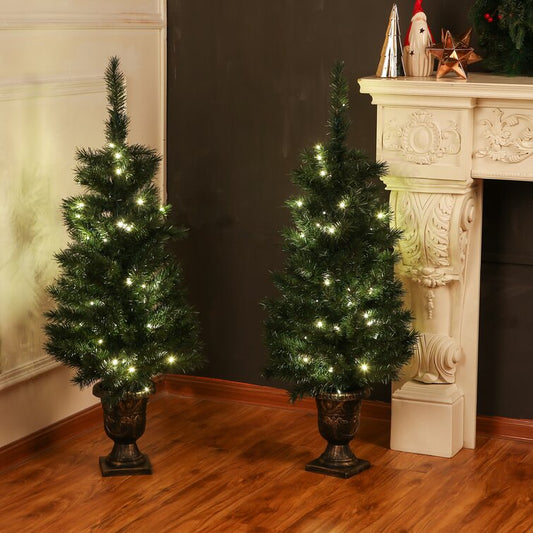 Green Pine Trees Artificial Christmas Tree With 50 LEDs