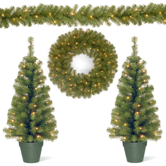 Green Spruce Artificial Christmas Tree With 35 Clear Lights