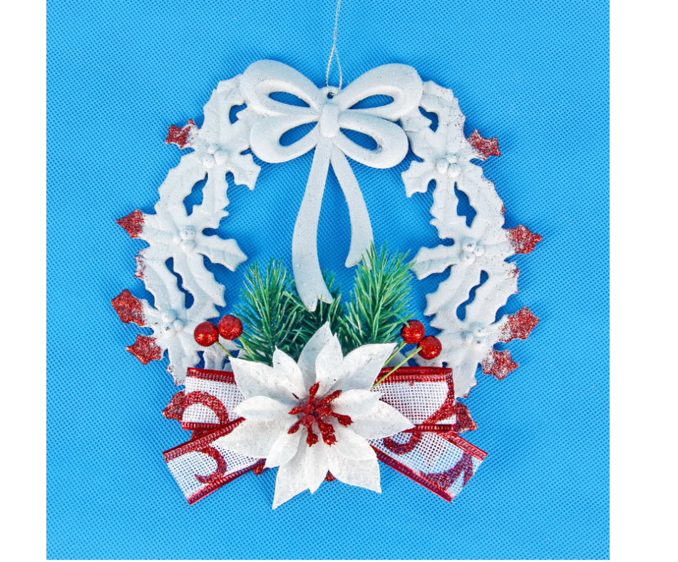 Christmas decoration plastic wreath pendant