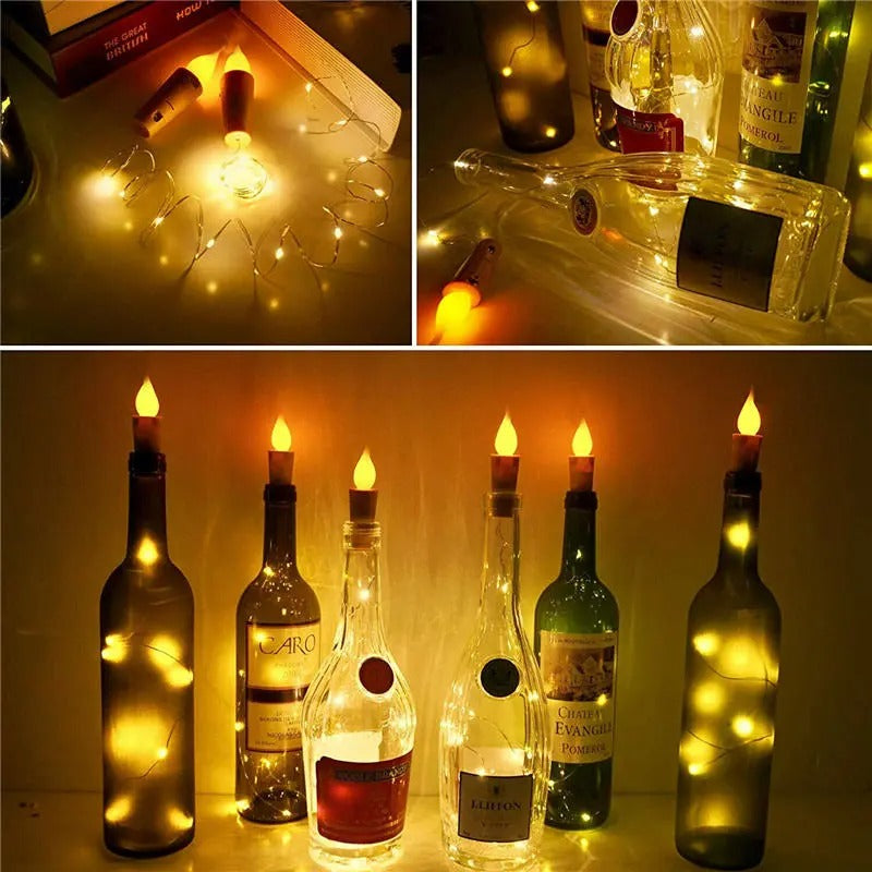 Battery Operated LED Bottle Candle Wire String Light