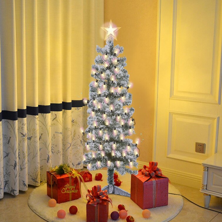 Slim Artificial Snowy Christmas Tree