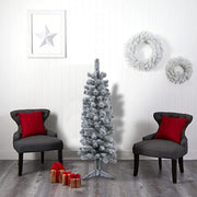Slim Artificial Snowy Christmas Tree