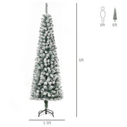 Slender Green Pine Flocked Tree For Christmas