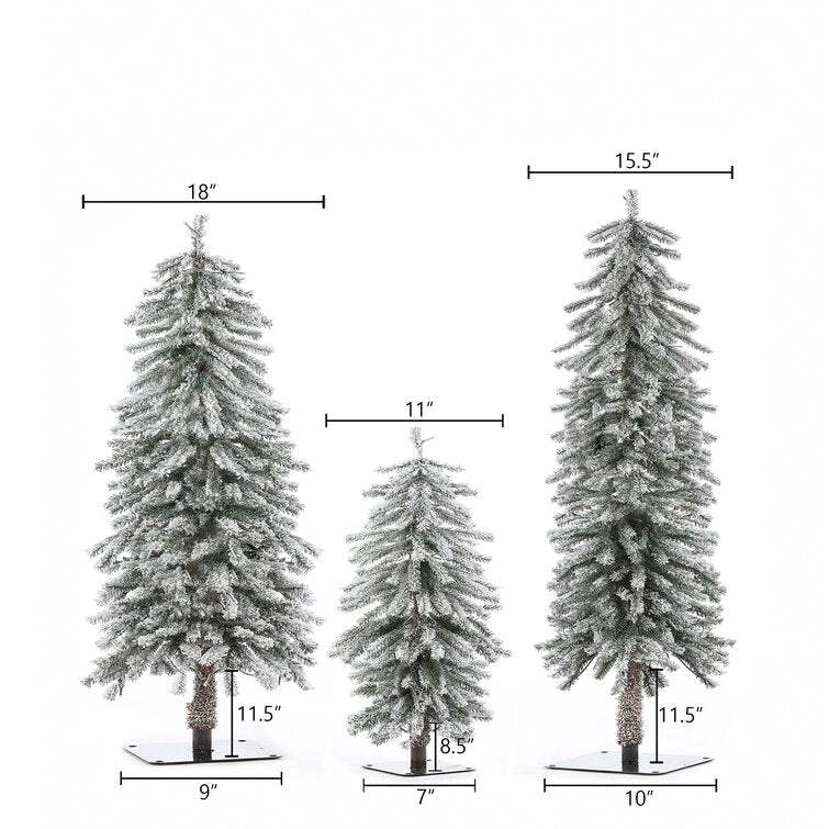 Slender Green Fir Flocked Christmas Tree With 255 LEDs