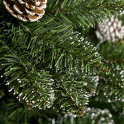Pine Flocked Christmas Tree and Pinecones