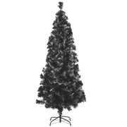 Slender Black Artificial Christmas Tree With Lights