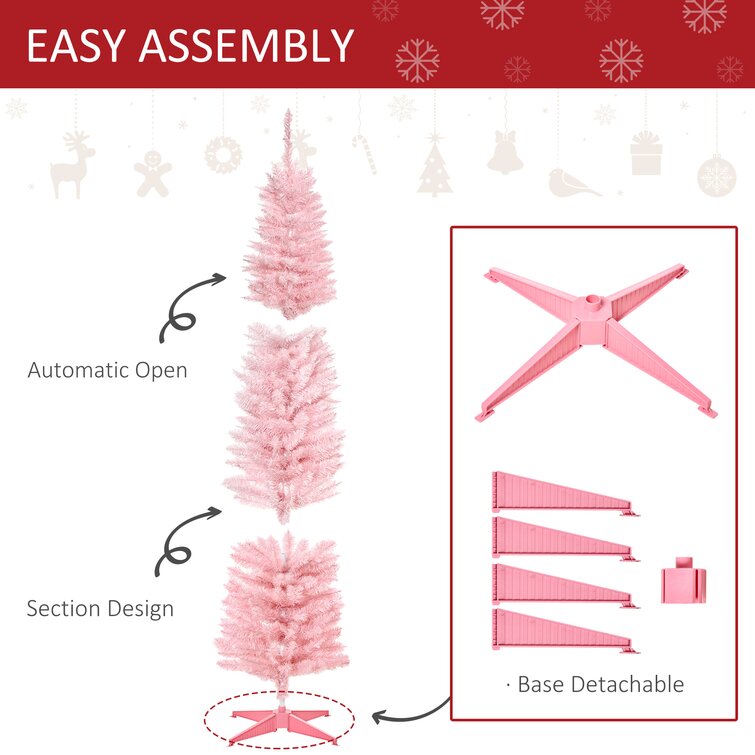 Slender Pink Cashmere Christmas Tree 6' H