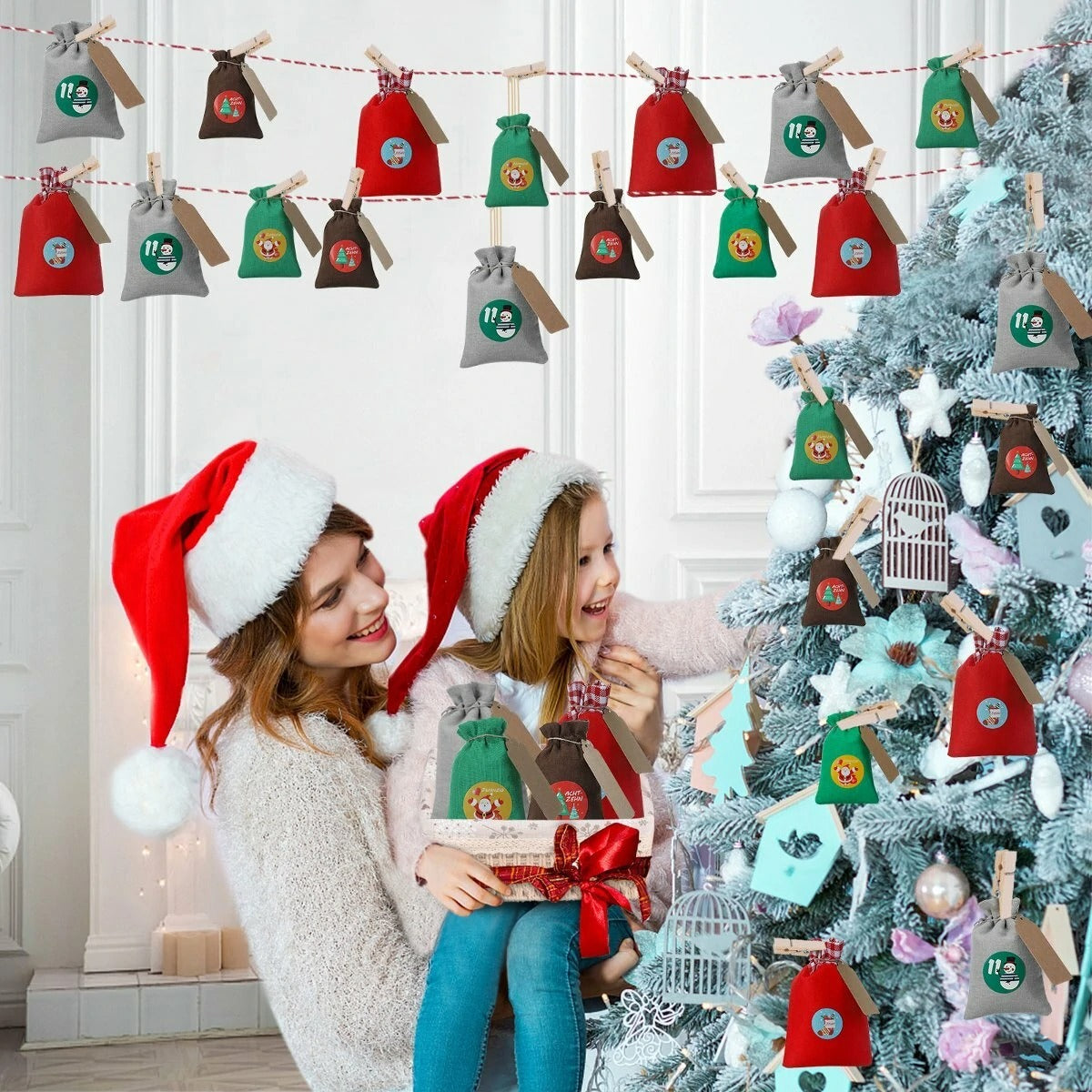 Beautiful Hanging Christmas Bags