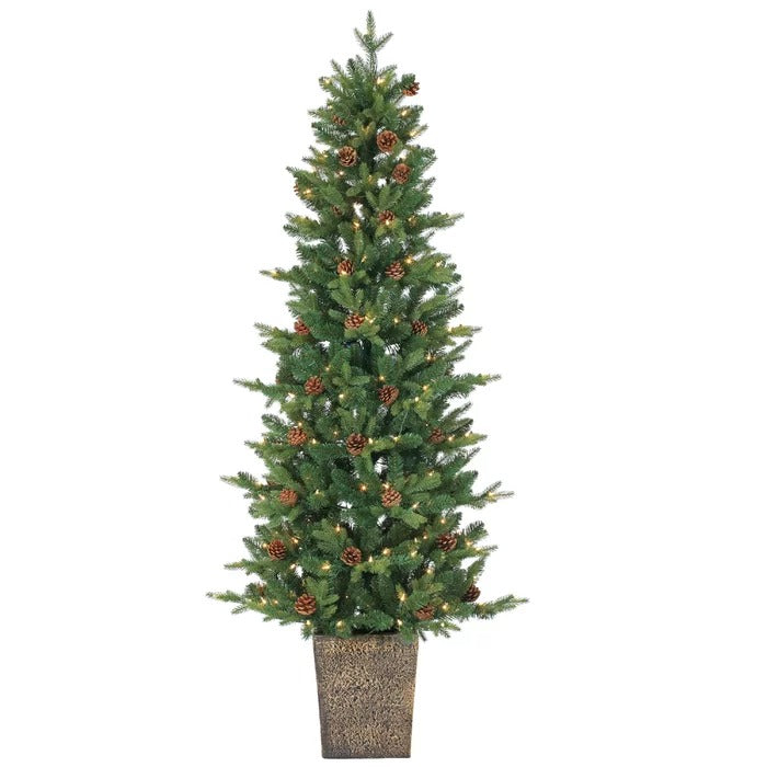 72'' Lighted Artificial Pine Christmas Tree