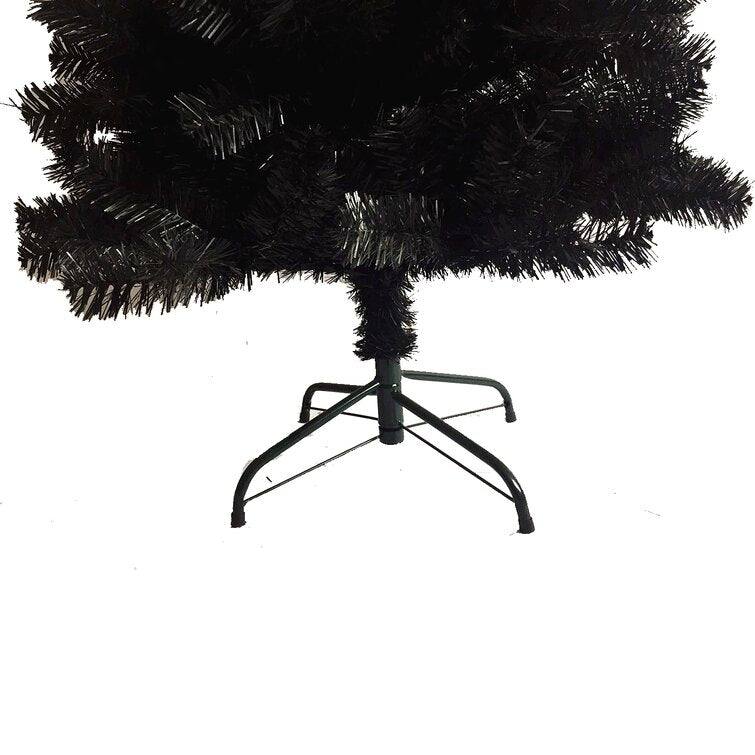 Slender Black Realistic Artificial Christmas Tree