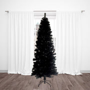 Slender Black Realistic Artificial Christmas Tree