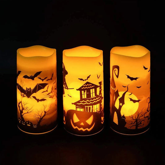 Halloween Themed Flameless Flickering Candles