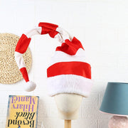 Red White Striped Christmas Cap Hat Modeling Long Elves