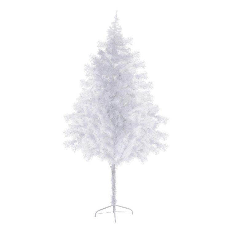 White Christmas Tree With Metal Stand