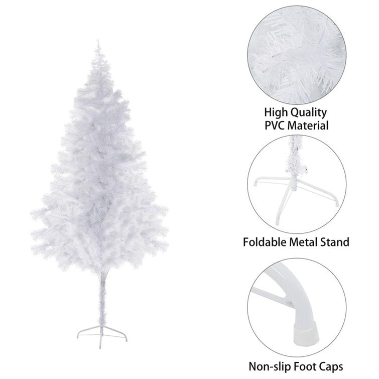 White Christmas Tree With Metal Stand