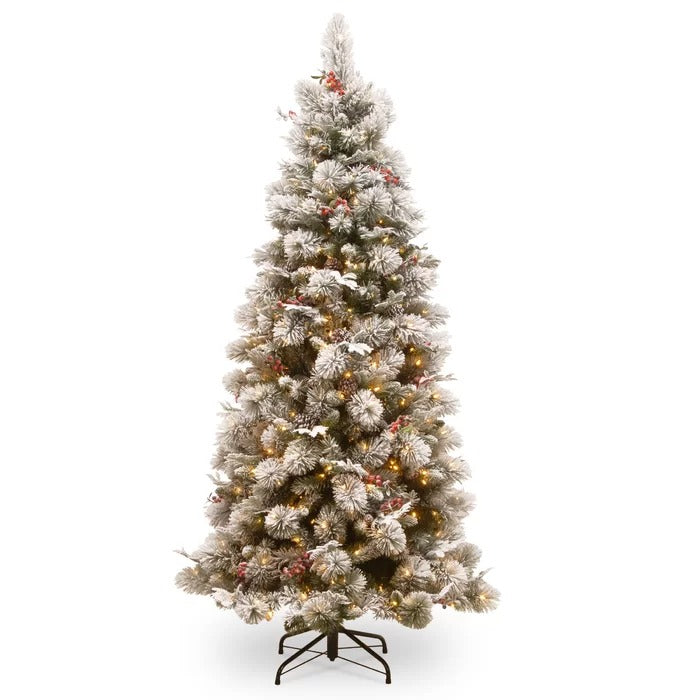 90'' Lighted Artificial Pine Christmas Tree