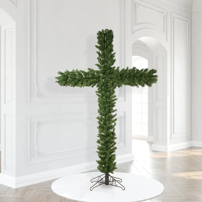 90'' Lighted Artificial Pine Christmas Tree