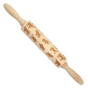 Wooden Christmas Embossed Rolling Pin Dough Stick
