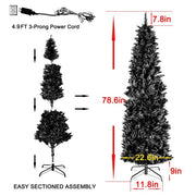 97.8'' Lighted Artificial Fir Christmas Tree