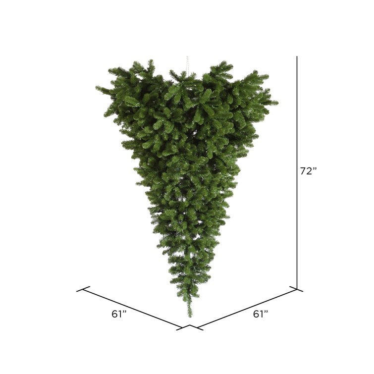 American Upside Down 6' Green Artificial Christmas Tree