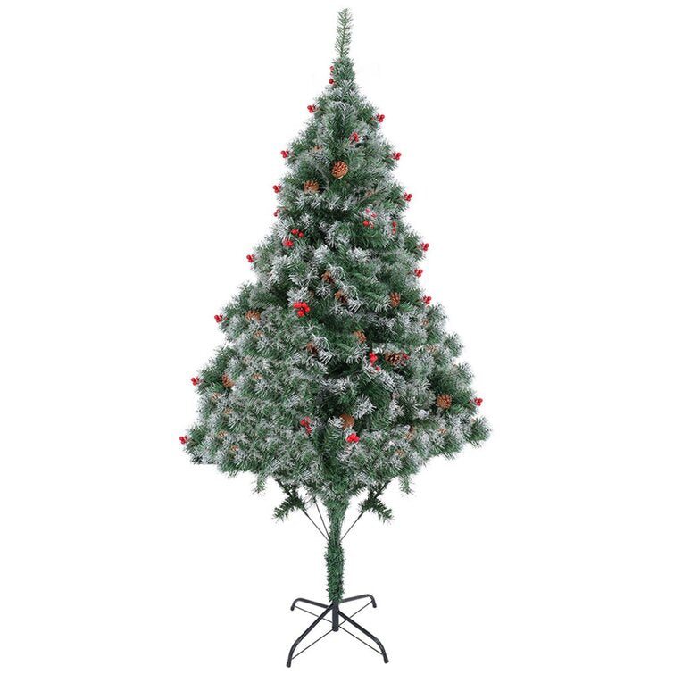 Artificial Snowy Christmas Tree With Flowers
