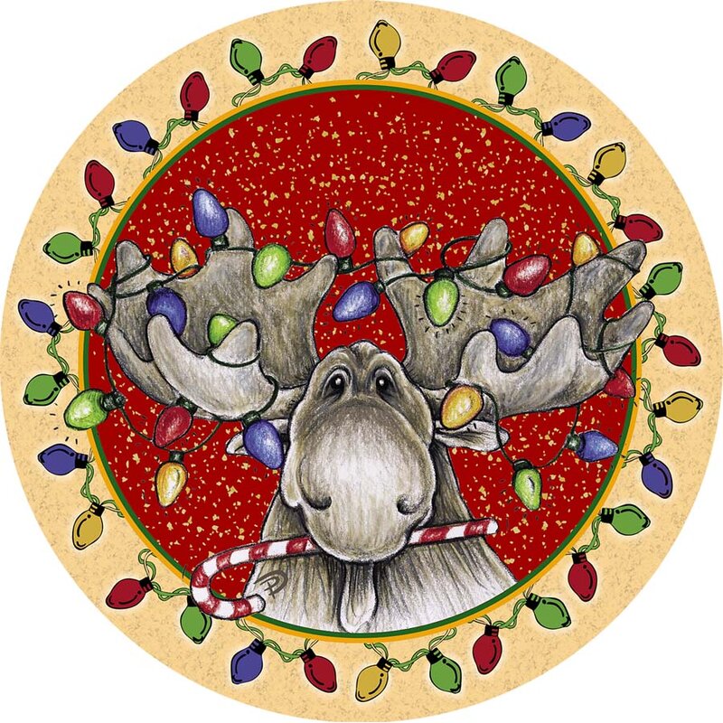 Big Sky Christmas Moose Occasions Coaster (Set of 4)