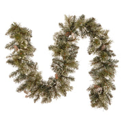 Customizable Christmas Tree & Garland Set Glittery Bristle Pine with Clear Lights