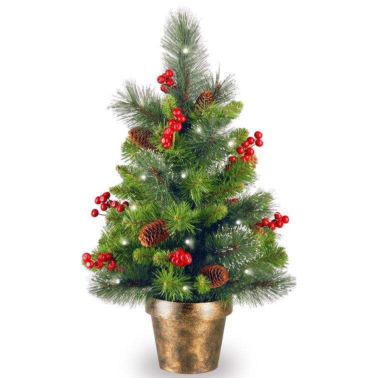Customizable Christmas Tree & Greenery Set Crestwood Spruce with Clear Lights